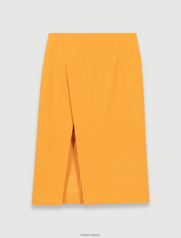 Maje falda estilo cruzado ropa naranja mujer 2J08B238