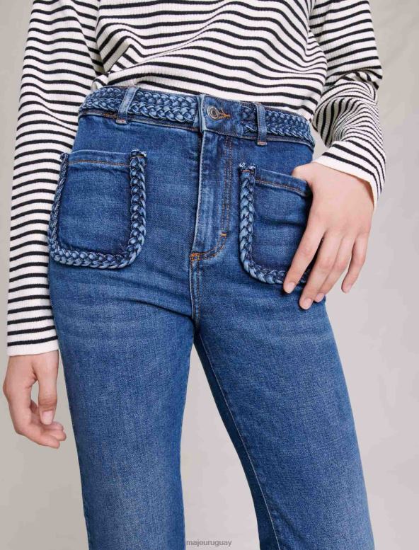 Maje jeans con detalles trenzados ropa azul mujer 2J08B101