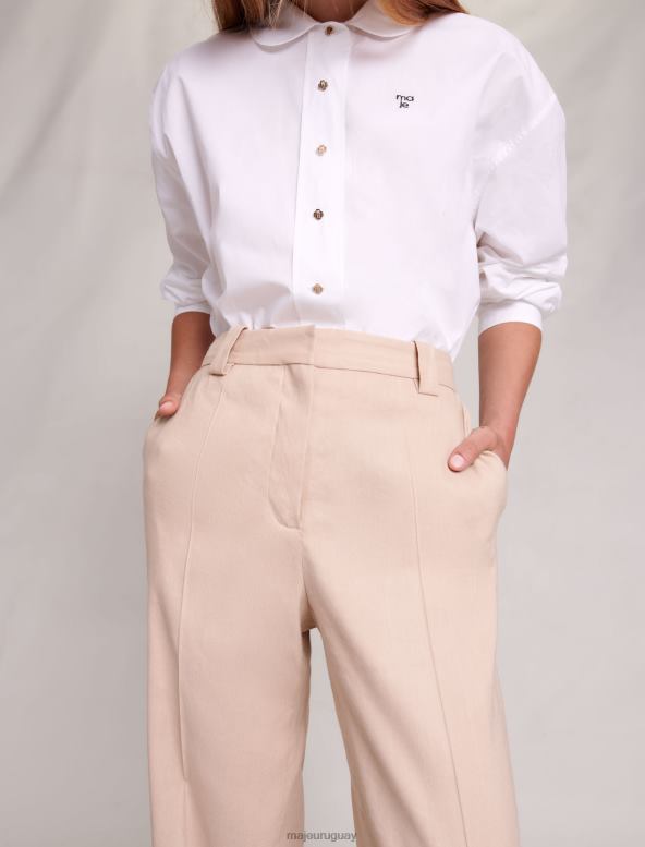 Maje pantalones rectos ropa beige mujer 2J08B61