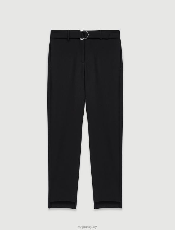 Maje pantalones sastre con cinturón ropa negro mujer 2J08B136