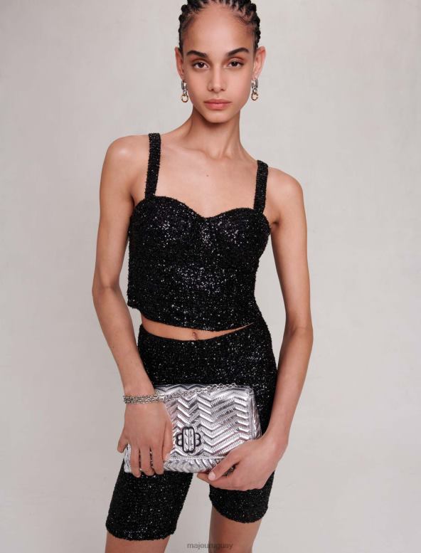 Maje bustier brillante ropa negro mujer 2J08B50