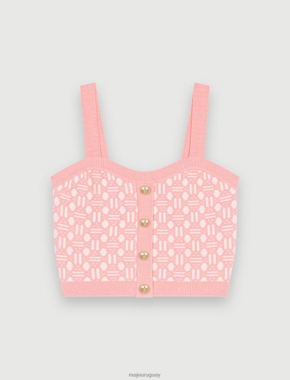 Maje top de punto estampado ropa rosa mujer 2J08B413